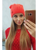 Dámska čiapka s brmbolcom Judyta K347 oranžová