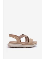Lekkie Damskie Wygodne Sandały Na Rzep Beżowe Ceclea Lekkie Damskie Wygodne Sandały Na Rzep Beżowe Ceclea