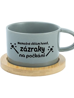 I CAN'T DO IT NOW, I CAN'T WAIT - šedý pohár na makrónky 200 ml