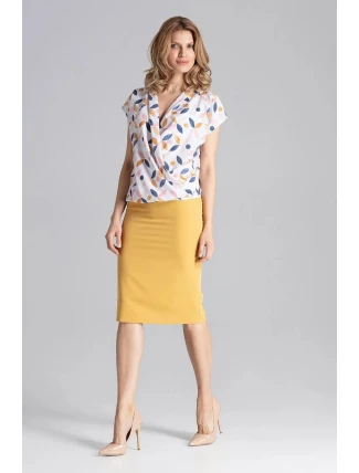 Dámska klasická sukňa M658 horčicová - Figl