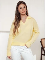 Dámsky nadrozmerný sveter VISTILLA lemon FashionStreet MY2415 Dámsky nadrozmerný sveter VISTILLA lemon FashionStreet MY2415