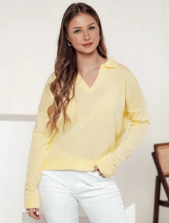 Dámsky nadrozmerný sveter VISTILLA lemon FashionStreet MY2415