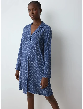 Dámska nočná košeľa Boyfriend Fit NDW 03 – Sea Blue Sea Blue Light Combination modrá – TRIUMPH Dámska nočná košeľa Boyfriend Fit NDW 03 – Sea Blue Sea Blue Light Combination modrá – TRIUMPH