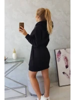 Zateplené šaty s kapucňou čiernej Zateplené šaty s kapucňou čiernej