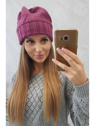 Dámska čiapka Danuta K331 tmavo fialová