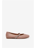 Dámské baleríny s lesklými pásky tmavě béžové Ilirene
