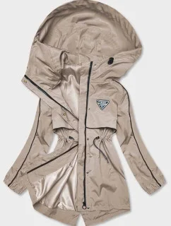 Tenká béžová dámska bunda s podšívkou (B8119-12)