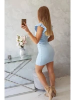 Dámske šaty s volánmi 9098 Svetlomodrá - Kesi