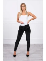 Velúrové nohavice čierne