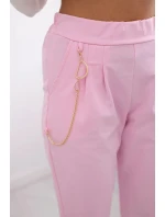 Nohavice nové punto s reťazou svetlo ružové Nohavice nové punto s reťazou svetlo ružové