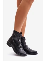 Ocieplane Botki Damskie Na Zamek Czarne Evalith