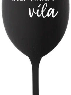 (NE)VINNÁ VÍLA - černá sklenice na víno 350 ml