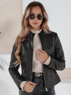 Dámska kožená bunda čierna FashionStreet TY5201