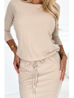 13-161 Športové šaty s vreckami a viazankou - BEAN