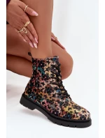 Botki Damskie Ocieplane W Kwiaty Artiker 57C1050 Multikolor