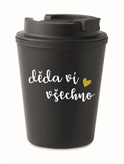 DIEŤA VIE VŠETKO - čierny termohrnček 300 ml