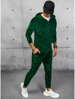 Pánska zelená velúrová mikina FashionStreet BX5543 Pánska zelená velúrová mikina FashionStreet BX5543