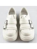 Mokasíny vo farbe ecru s vyššou podrážkou (S860)