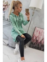 Mikina so zipsom na chrbte tmavo mätová Mikina so zipsom na chrbte tmavo mätová