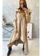 Zateplené šaty s dlhšími bokmi svetlo béžovej Zateplené šaty s dlhšími bokmi svetlo béžovej