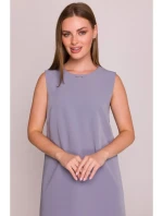 S408 Šaty bez rukávov - holubičia sivá