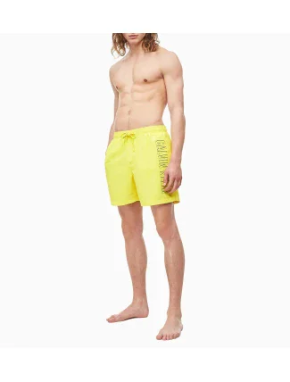 Pánske plavecké šortky KM0KM00381-ZAM žltá - Calvin Klein Pánske plavecké šortky KM0KM00381-ZAM žltá - Calvin Klein