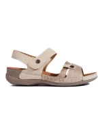 Dámske praktické sandále hnedej farby na plochom podpätku Dámske praktické sandále hnedej farby na plochom podpätku