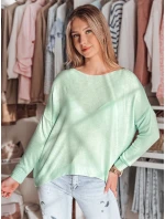 Dámsky nadrozmerný jednoduchý sveter SENZIA mint FashionStreet MY2445 Dámsky nadrozmerný jednoduchý sveter SENZIA mint FashionStreet MY2445