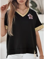Dámska oversize blúzka SHINE LOVE black FashionStreet RY2912 Dámska oversize blúzka SHINE LOVE black FashionStreet RY2912