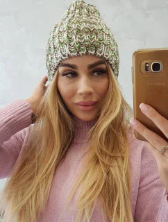 Dámska čiapka Lora K312 zelená+hnedá