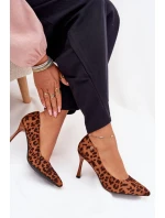 Szpilki Damskie W Panterkę Vinceza 62264 Brązowe