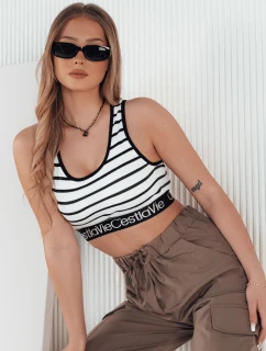 Dámsky pruhovaný top SUNSEL white FashionStreet RY2417