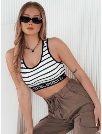 Dámsky pruhovaný top SUNSEL white FashionStreet RY2417