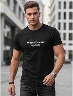 Pánske bavlnené tričko s humornou potlačou čierne FashionStreet NX0111R Pánske bavlnené tričko s humornou potlačou čierne FashionStreet NX0111R