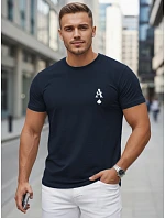 Pánske bavlnené tričko s potlačou AS Pik, tmavomodré, FashionStreet NX5130R Pánske bavlnené tričko s potlačou AS Pik, tmavomodré, FashionStreet NX5130R