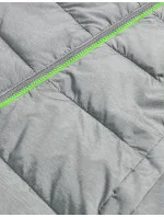 Šedo-limetková dámska vesta s látkovou kapucňou (DW-21604) Šedo-limetková dámska vesta s látkovou kapucňou (DW-21604)