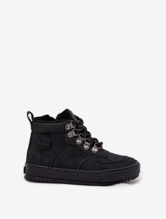 Buty Trekkingowe Trapery Dziecięce Ocieplane Big Star SS374075 Czarne