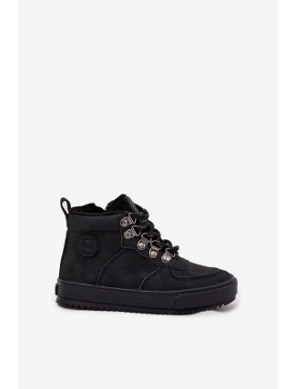Buty Trekkingowe Trapery Dziecięce Ocieplane Big Star SS374075 Czarne