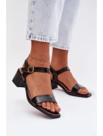 Dámské ekokůže sandály na klínu Černé Sabela