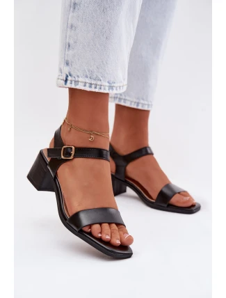 Dámské ekokůže sandály na klínu Černé Sabela