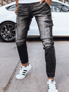 Pánske čierne džínsové tepláky Dstreet UX4038