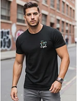 Pánske bavlnené tričko s potlačou dinosaurov čierne FashionStreet NX0141R Pánske bavlnené tričko s potlačou dinosaurov čierne FashionStreet NX0141R