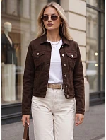 Dámska džínsová prechodná bunda, hnedá, FashionStreet TY5902 Dámska džínsová prechodná bunda, hnedá, FashionStreet TY5902