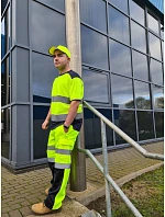 Tričko Yoko HVJ 400 Hi-Vis 79.J400, hi-vis, oranžová/námornícka modrá