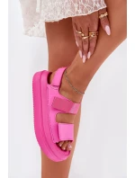 Sandały Damskie Na Platformie Z Rzepami Fuksja Nitepira