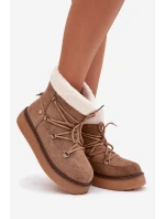 Dámské Sněhule Na Platformě S Zavazováním Světle Hnědá Roselya