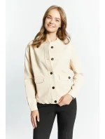 Dámska elegantná mikina s gombíkmi 1110-015 Béžová - Monnari