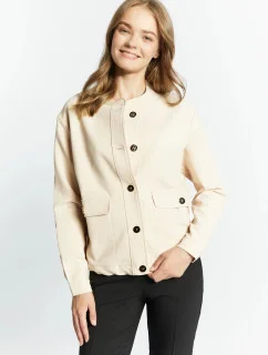 Dámska elegantná mikina s gombíkmi 1110-015 Béžová - Monnari