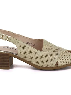 Dámske pohodlné zlaté sandále na ihlovom podpätku M.Daszynski SA262-3