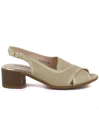 Dámske pohodlné zlaté sandále na ihlovom podpätku M.Daszynski SA262-3